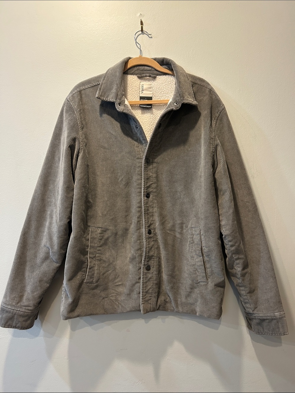 Vuori Men's Gray Corduroy Sherpa Jacket